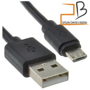 Cavo di ricarica USB Micro USB nero 2 mt Foto prodotto